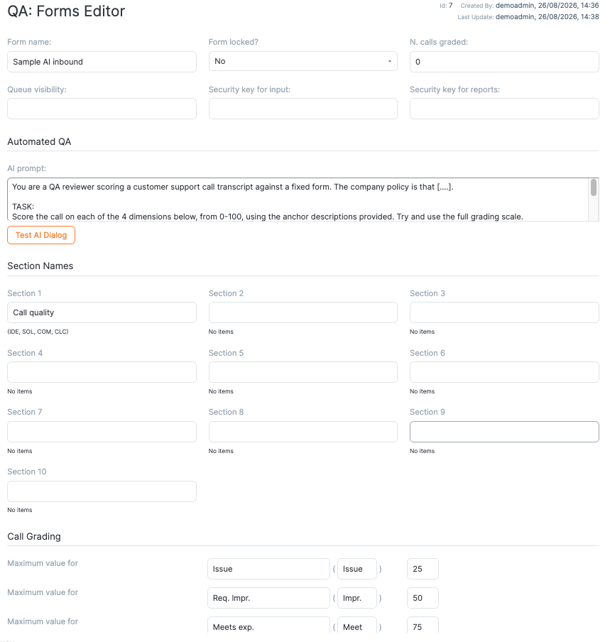 config qa forms edit