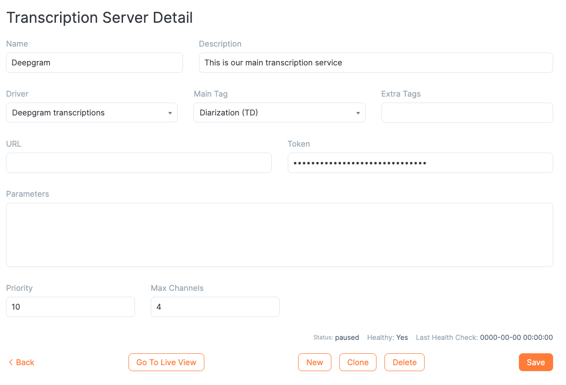 transcription server