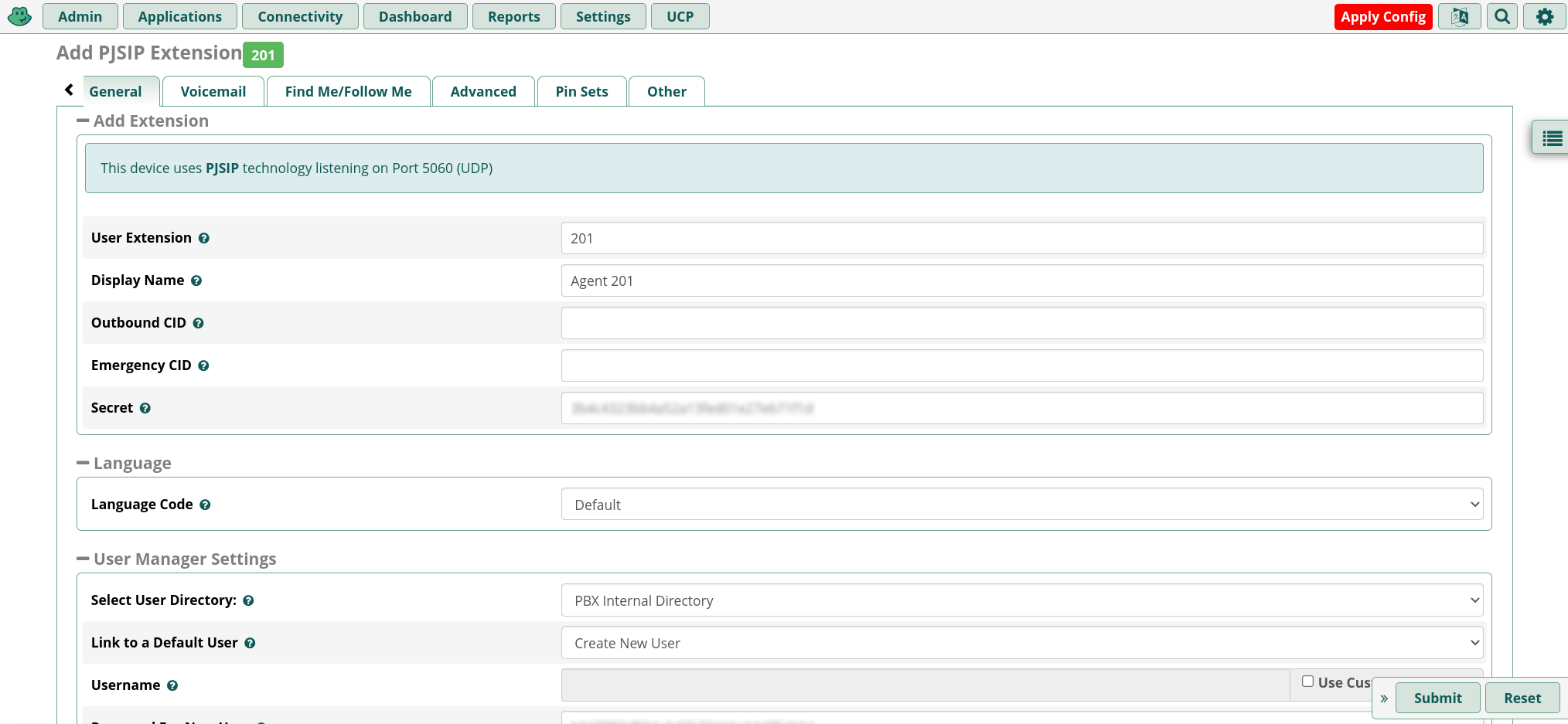 freepbx extensions