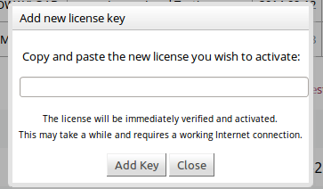 The License page